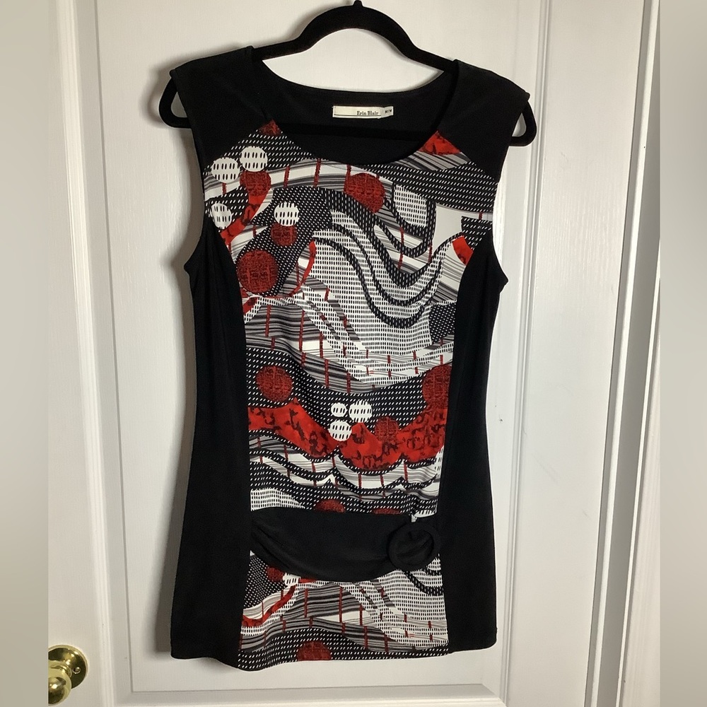 Erin Blair Y2K sleeveless tunic top with buckle detail